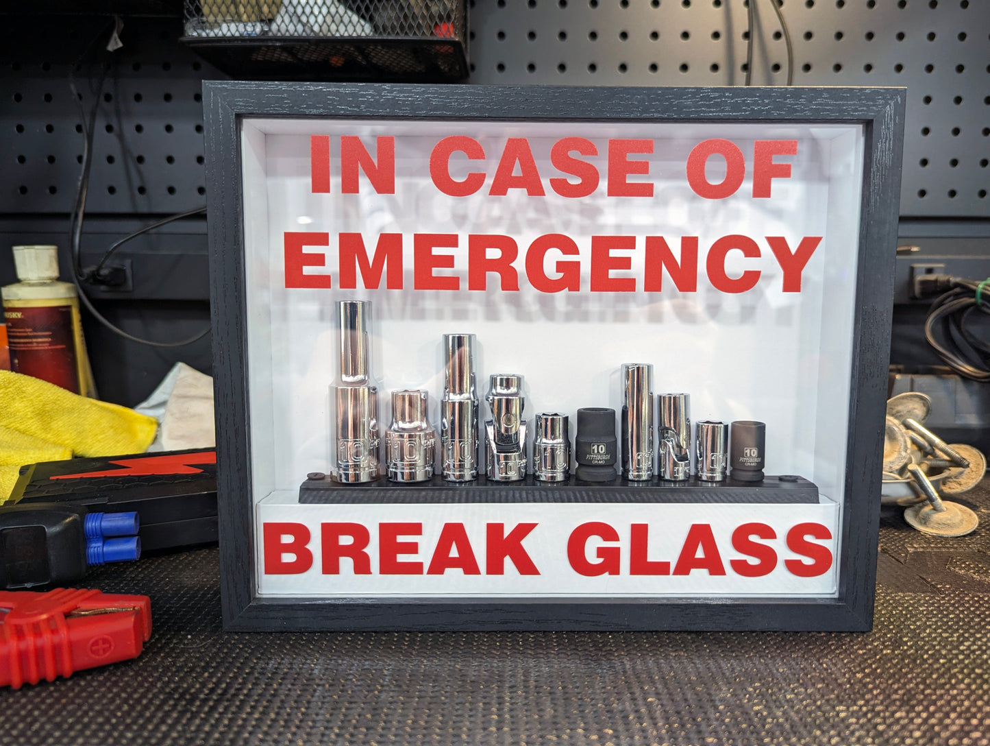 IN CASE OF EMERGENCY BREAK GLASS - 10 MM Socket Set