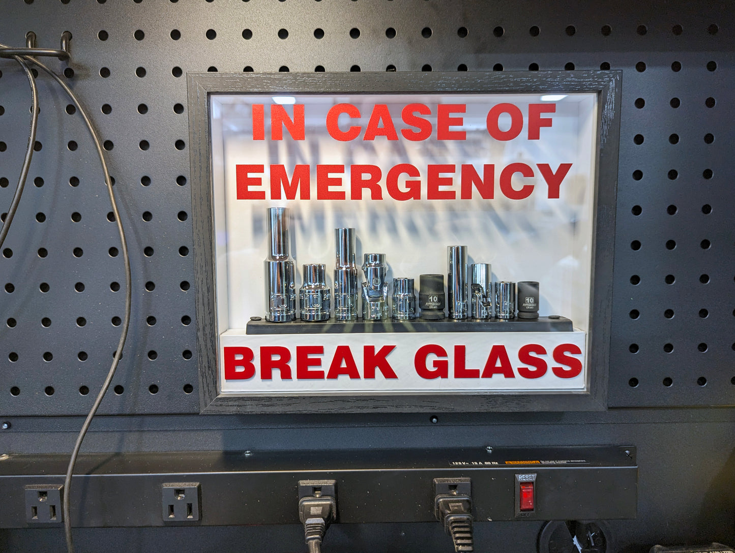 IN CASE OF EMERGENCY BREAK GLASS - 10 MM Socket Set